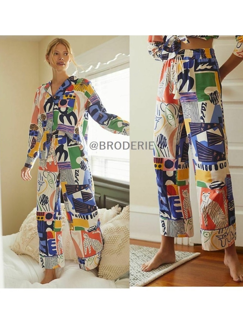 Anthropologie Marcello Velho Flannel Pajama Set Size Small